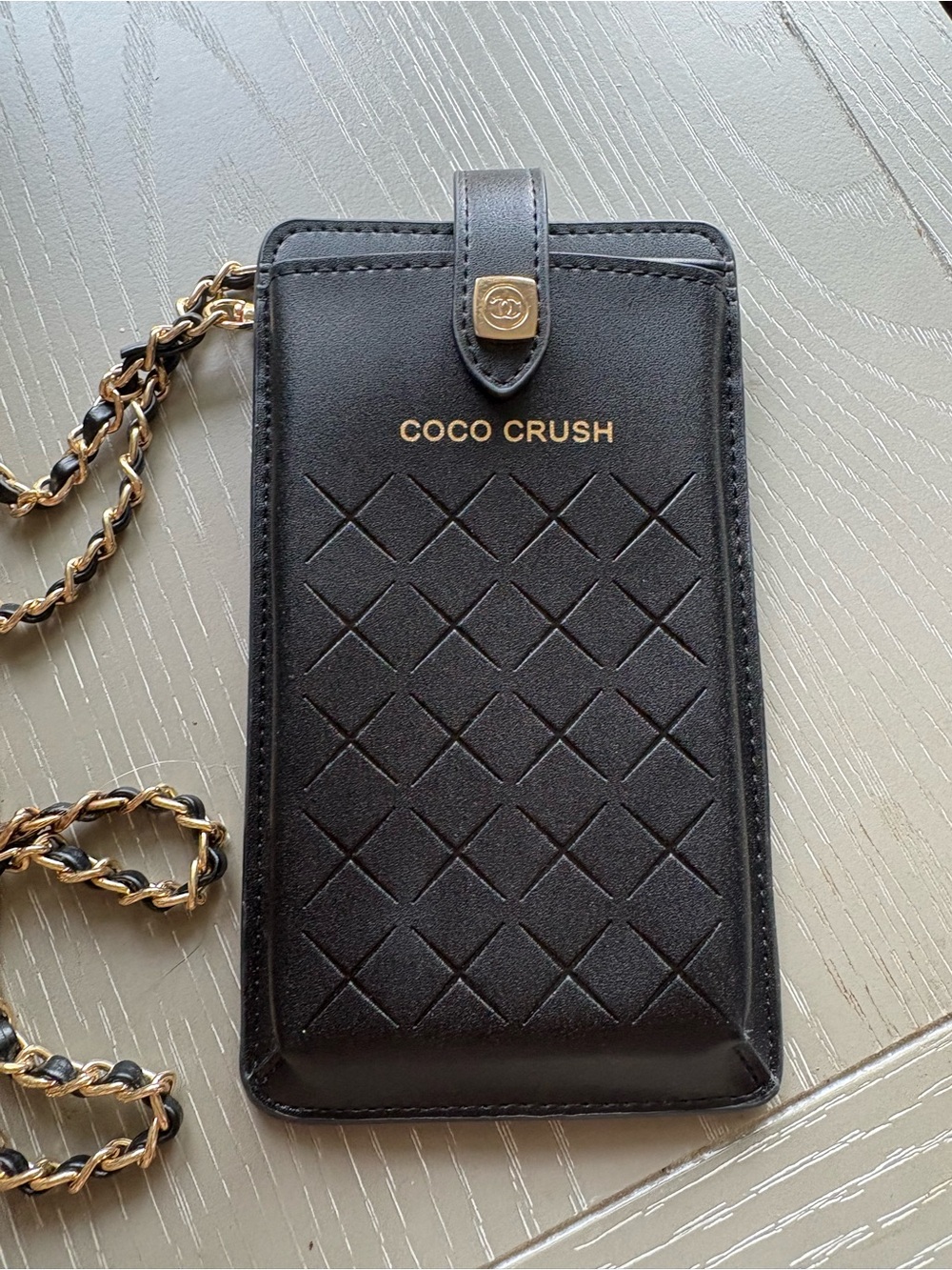 FASHION Coco Crush Black Quilted Phone Crossbody Case